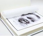 White Leather Confirmation Photo Album embossed in Silver with Gift Box