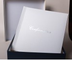 White Leather Confirmation Photo Album embossed in Silver with Gift Box