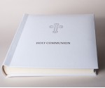 White Leather Holy Communion Photo Album embossed in Silver with Gift Box