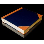 Self Adhesive Photo Album - Blue with Tan Spine / Tan Corners - Overall Page Size: 315 x 325mm, 12 1/4" x 12 3/4"