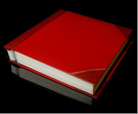 Self Adhesive Photo Album - Red Two-Tone Cover - Overall Page Size: 315 x 325mm, 12 1/4" x 12 3/4"