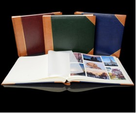 Traditional Photo Album - English Library Tan Spine/Corners - Classic Four - Page Size: 16 1/2" x 13 3/4"