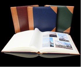 Traditional Photo Album - English Library Tan Spine/Corners - Classic Two - Page Size 12 1/2" x 12 1/4"