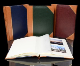 Traditional Photo Album - English Library Tan Spine/Corners - Classic One - Page Size: 8 1/2" x 11 3/4"