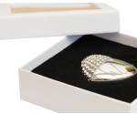 Silver Heart Shaped USB Drive Stick and White Presentation Case