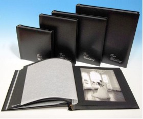 Traditional Black Wedding Album - Classic Two - Page Size 12 1/2" x 12 1/4"