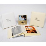 Leather Wedding Photo Album - Classic 80 - Ivory White or Cream - Page Size 9" x 8 3/4"