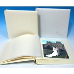 Leather Wedding Photo Album - Classic Three - Ivory White or Cream - Page Size 13 3/4" x 13 3/4"