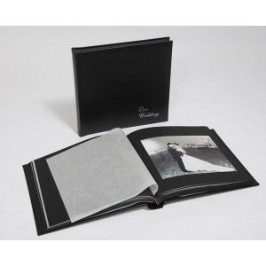personalised leather wedding albums in black ivory white cream uk photo albums with black pages