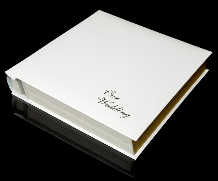 Ivory White Leather Self-Adhesive Wedding Photo Album
